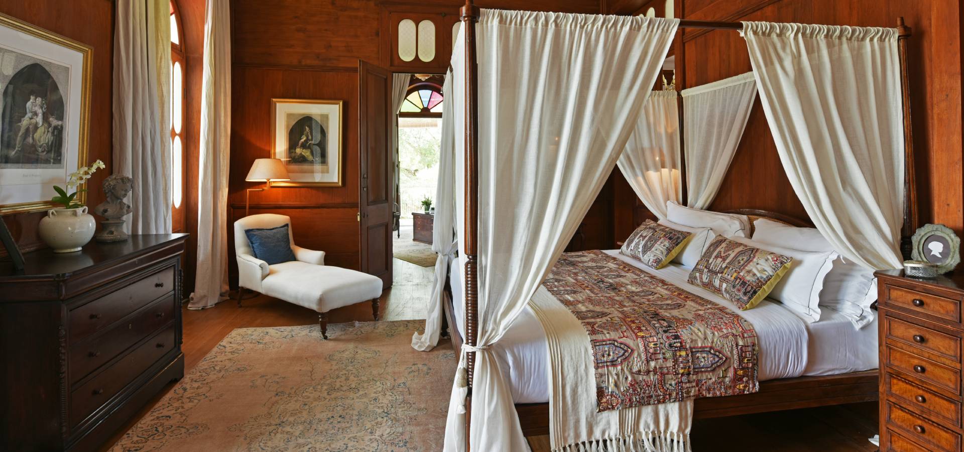 Interior view of the suite at Le Château de Bel Ombre, featuring elegant decor
